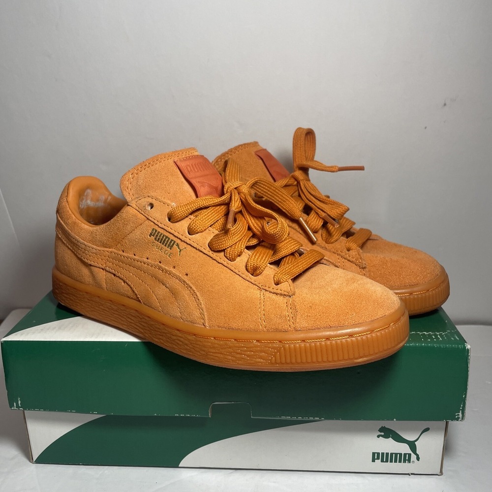 Puma Suede XXI Classic Orange Men Trainers Shoes 357251-01 Sz 6‎
